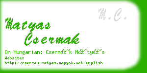 matyas csermak business card